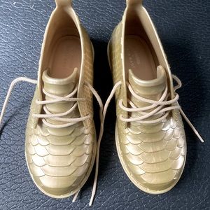 Mini Melissa + Baja East Python Boot gold